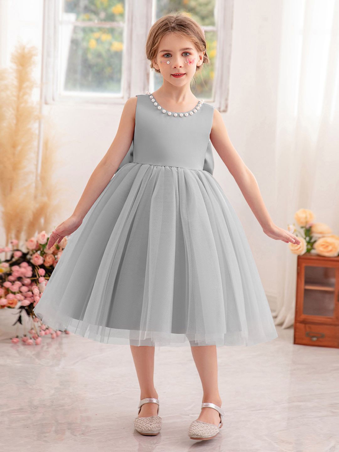 

INCLUD Fit & Flare Dress, Grey