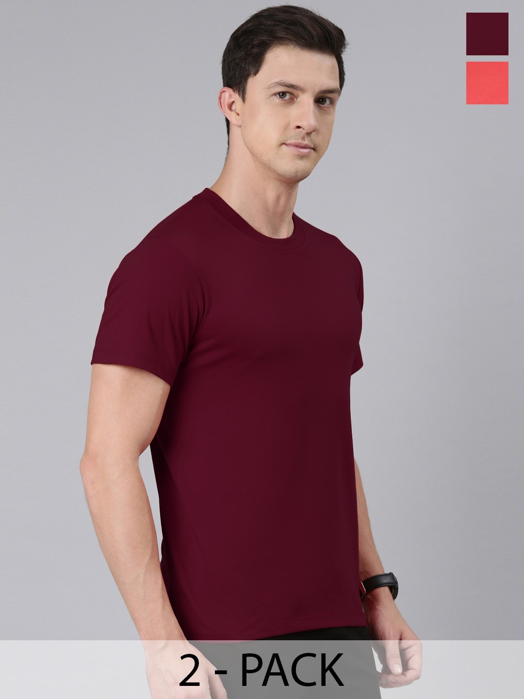 

Rupa Jon Men 2 Moisture Wicking Applique T-shirt, Maroon