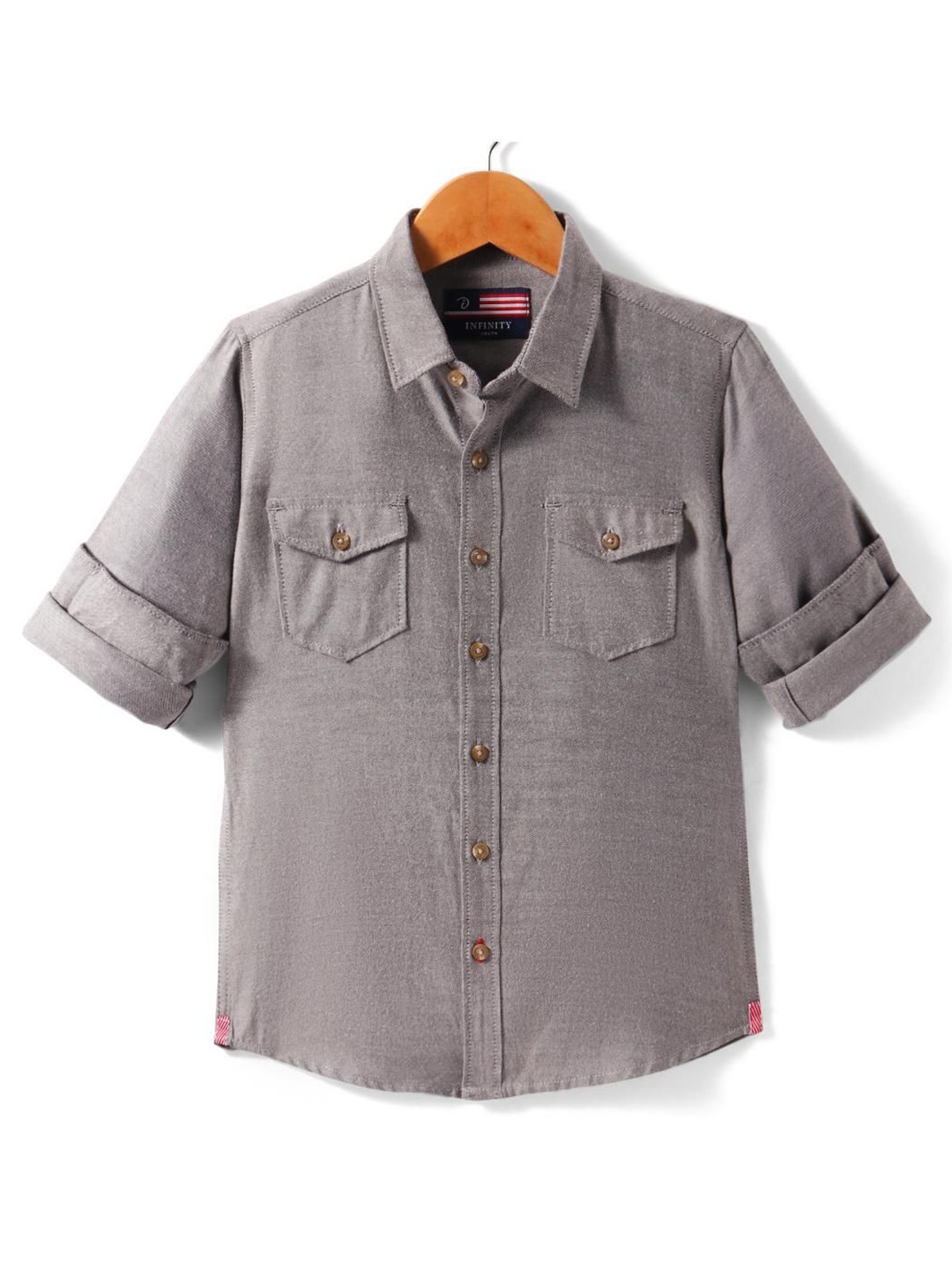 

Infinity Boys Opaque Casual Shirt, Grey