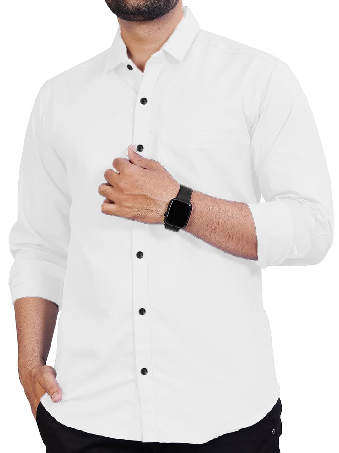 

Vida Loca Men Slim Fit Opaque Casual Shirt, White