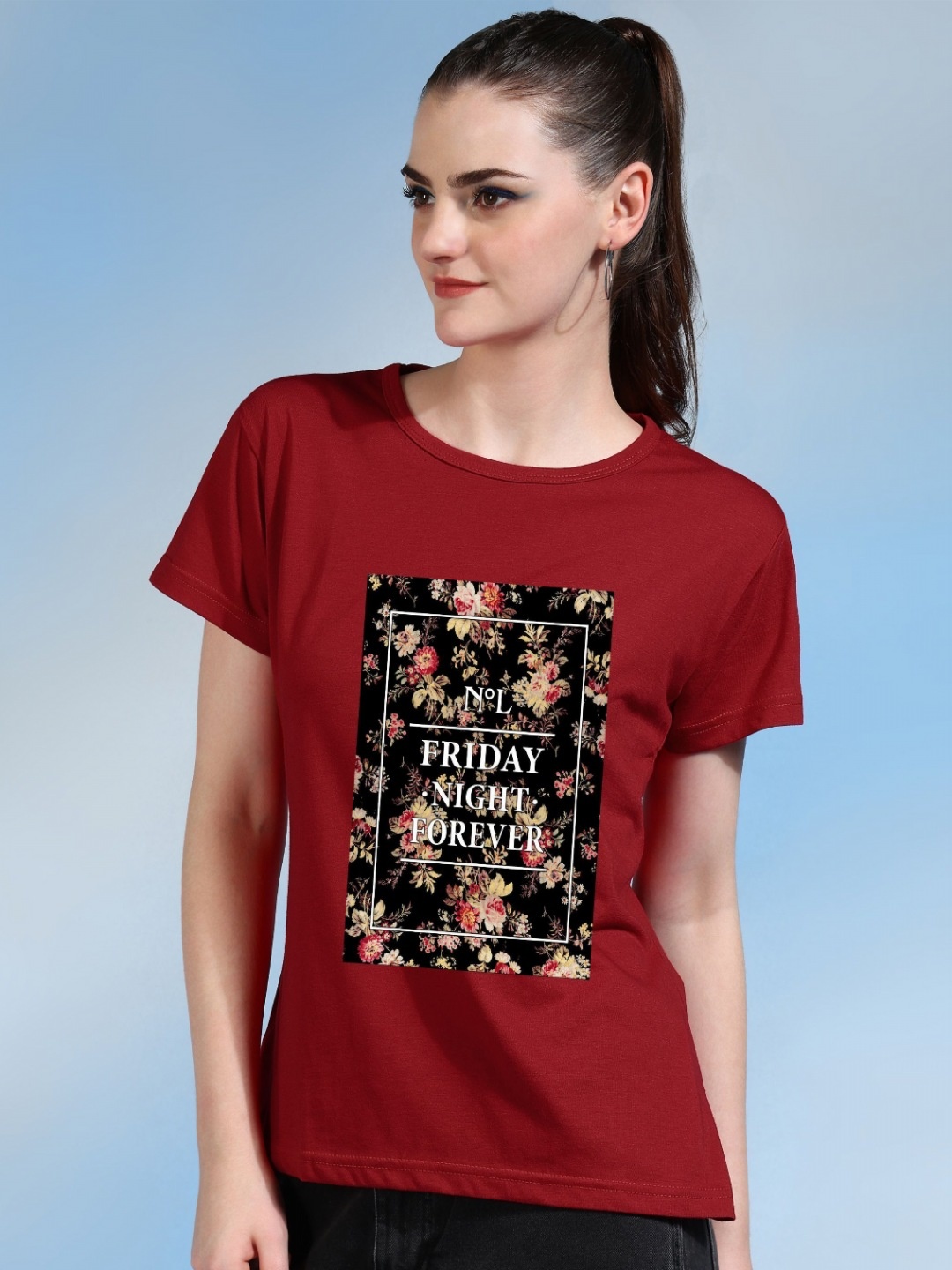 

Moda Rapido Women Printed Bio Finish Pockets T-shirt, Red
