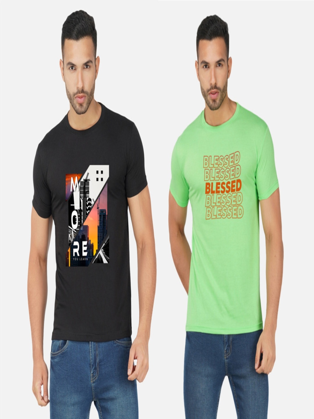 

GLOBAL NOMAD Men 2 Printed Bio Finish Pockets T-shirt, Black