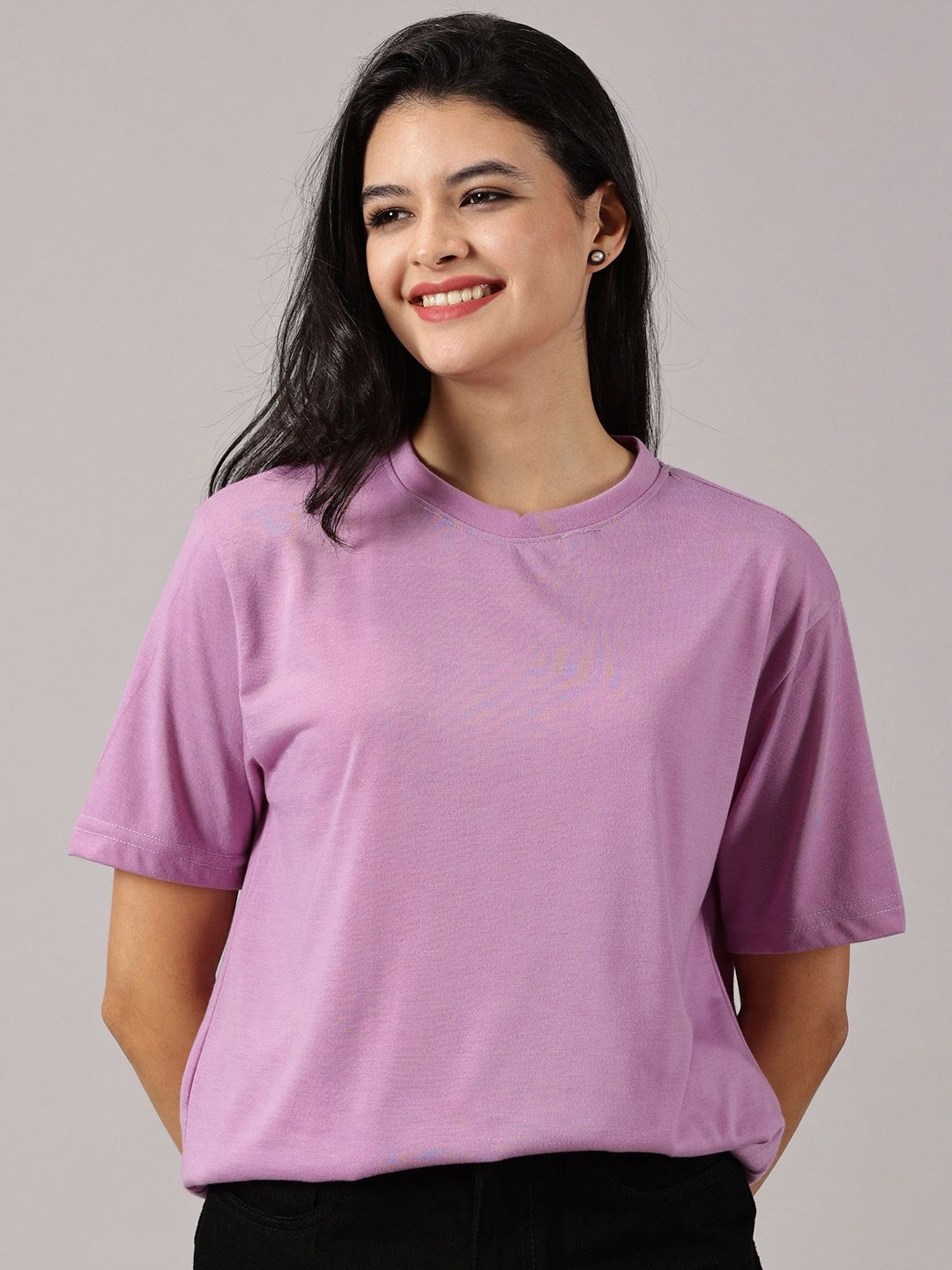 

The Roadster Lifestyle Co Short Sleeves Oversized T-Shirt, Lavender