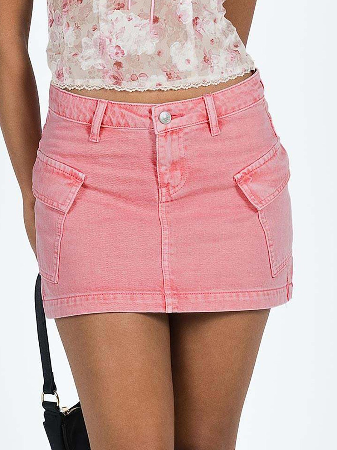 

LULU & SKY Sheath Mini Denim Skirt, Pink