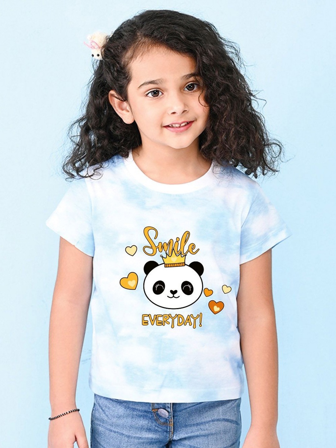 

NUSYL Girls Printed T-shirt, Blue