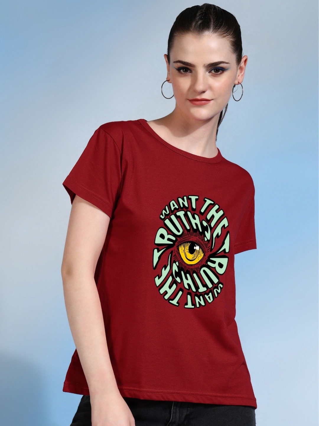 

Moda Rapido Women Printed Bio Finish Pockets T-shirt, Red