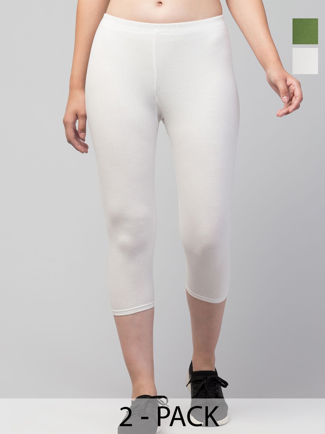 

UllasPemium Women Skinny Fit Capris, White