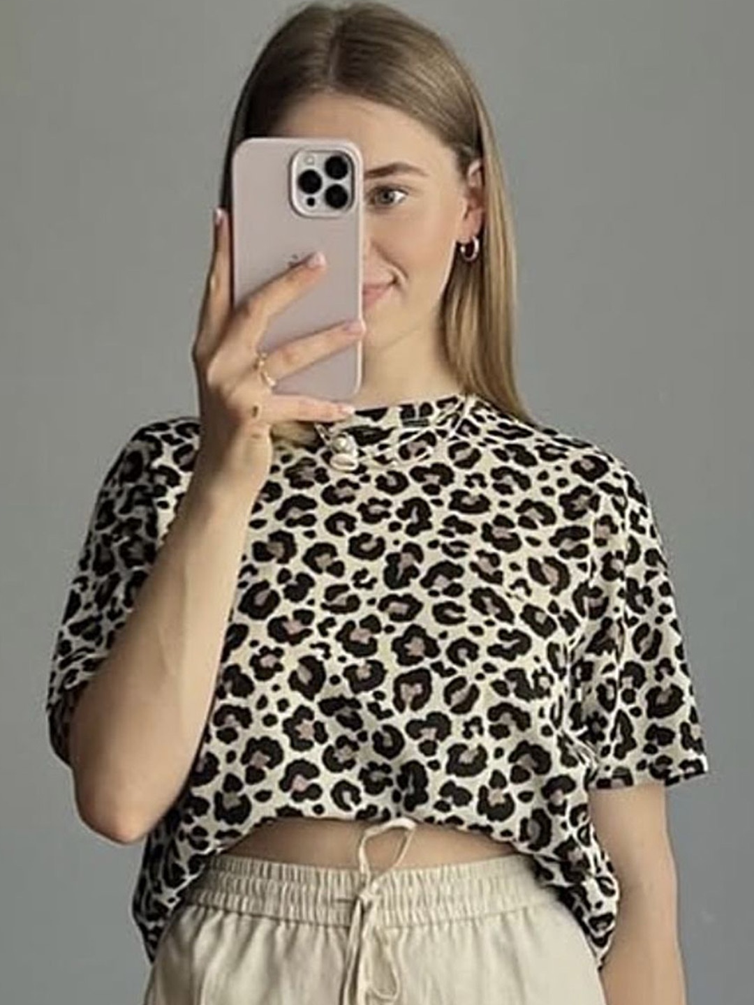 

LULU & SKY Animal Print Boxy Top, Brown