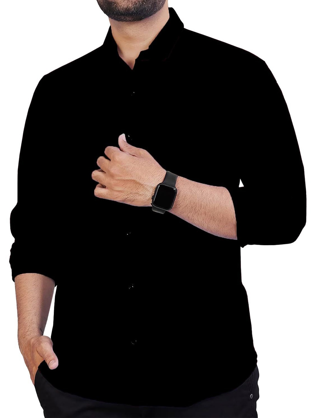 

Vida Loca Men Slim Fit Opaque Casual Shirt, Black