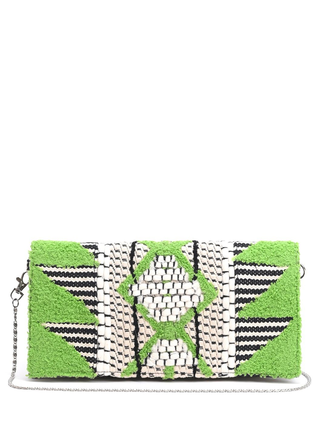 

Sangria Taffy Embroidered Clutch, Green
