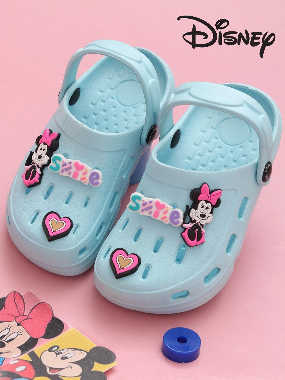 

Yellow Bee Girls Clogs Flip-Flops, Blue