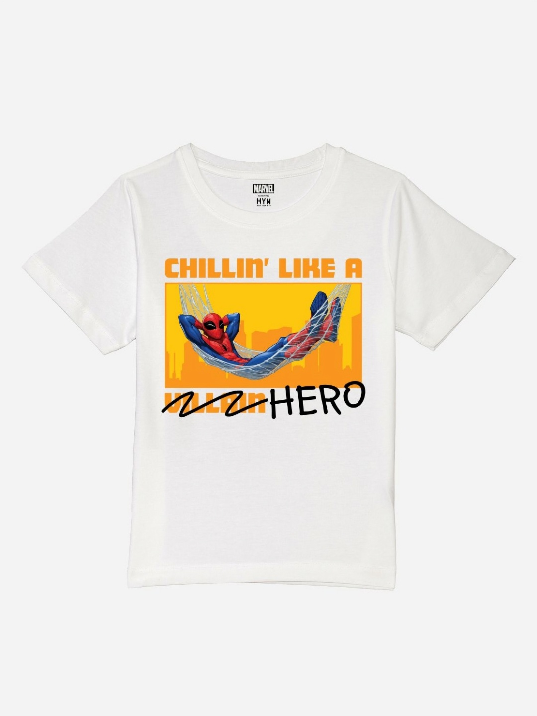 

Wear Your Mind Boys Printed Pure Cotton Applique T-shirt, White