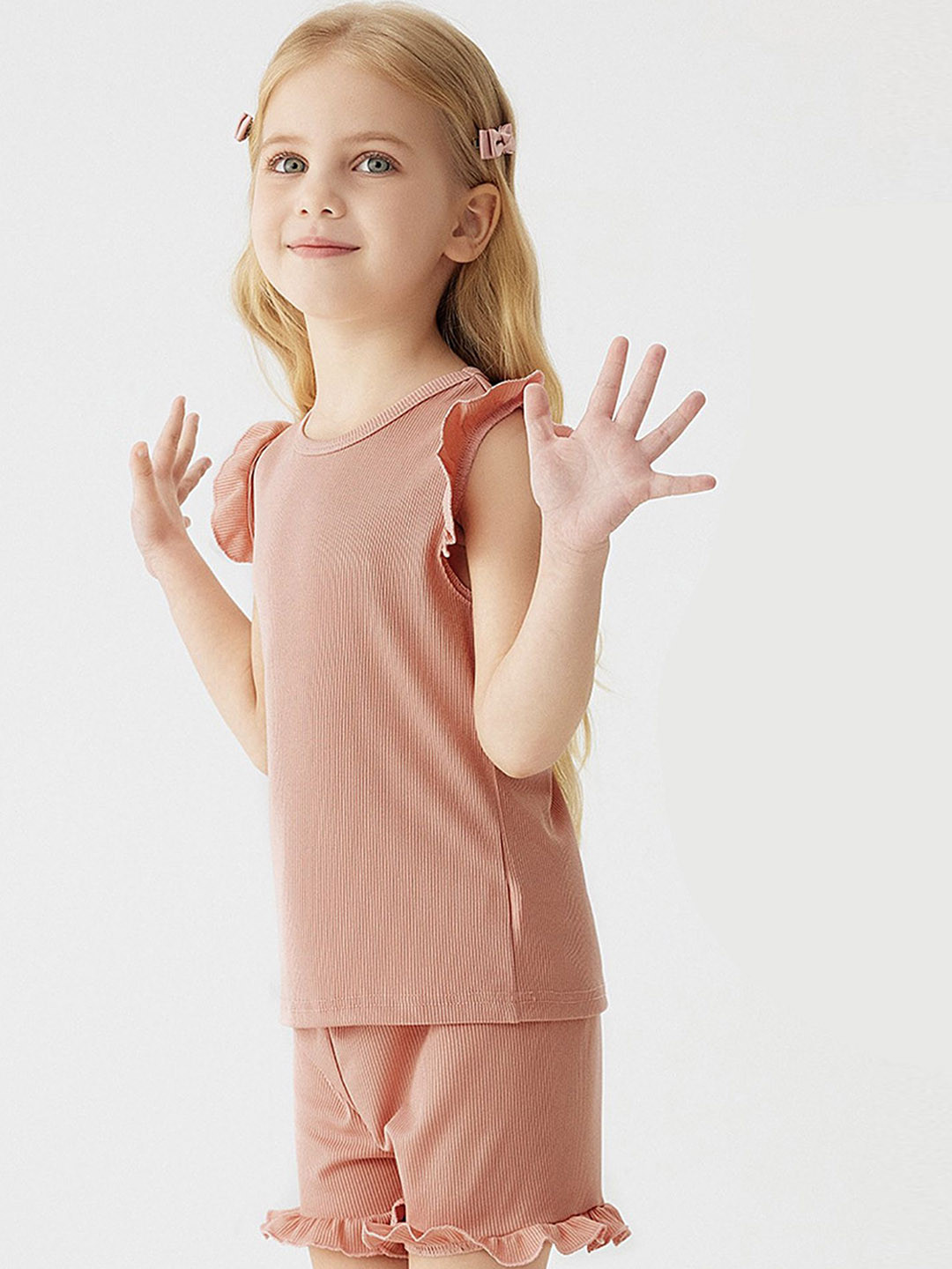 

LULU & SKY Girls Top with Shorts Clothing Set, Pink