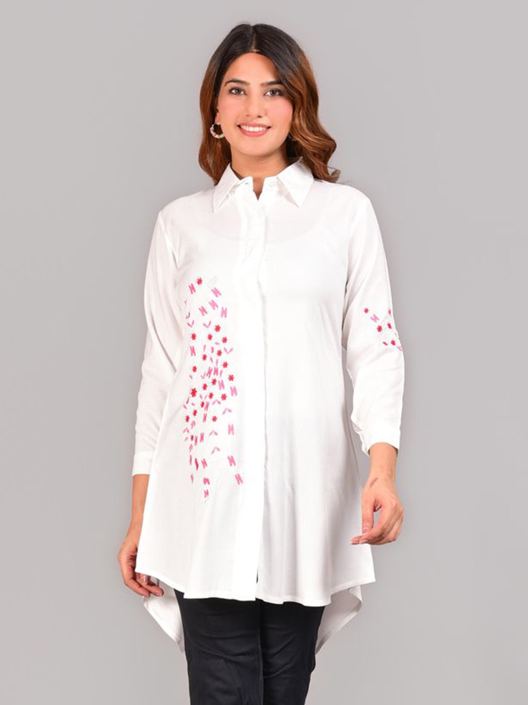 

Myorica Women Standard Opaque Casual Shirt, White