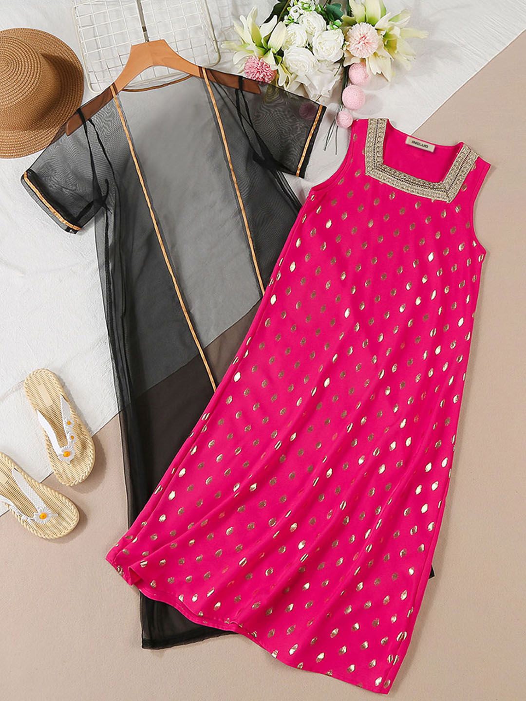 

INCLUD A-Line Midi Dress, Fuchsia
