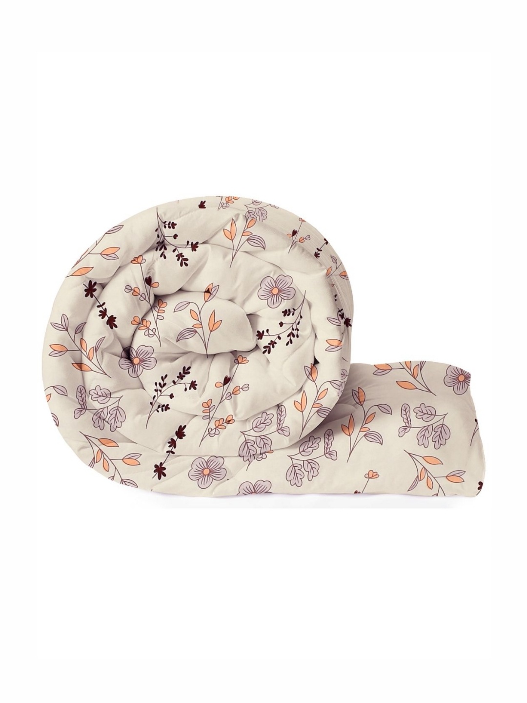 

bsb home Beige & Brown Floral Microfiber Mild Winter 210 GSM Single Bed Comforter