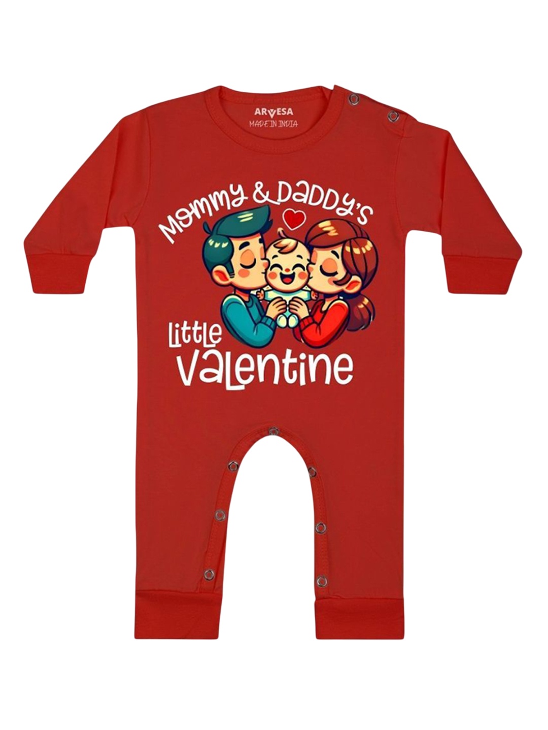 

Arvesa Infants Little Valentine Printed Bodysuit, Red