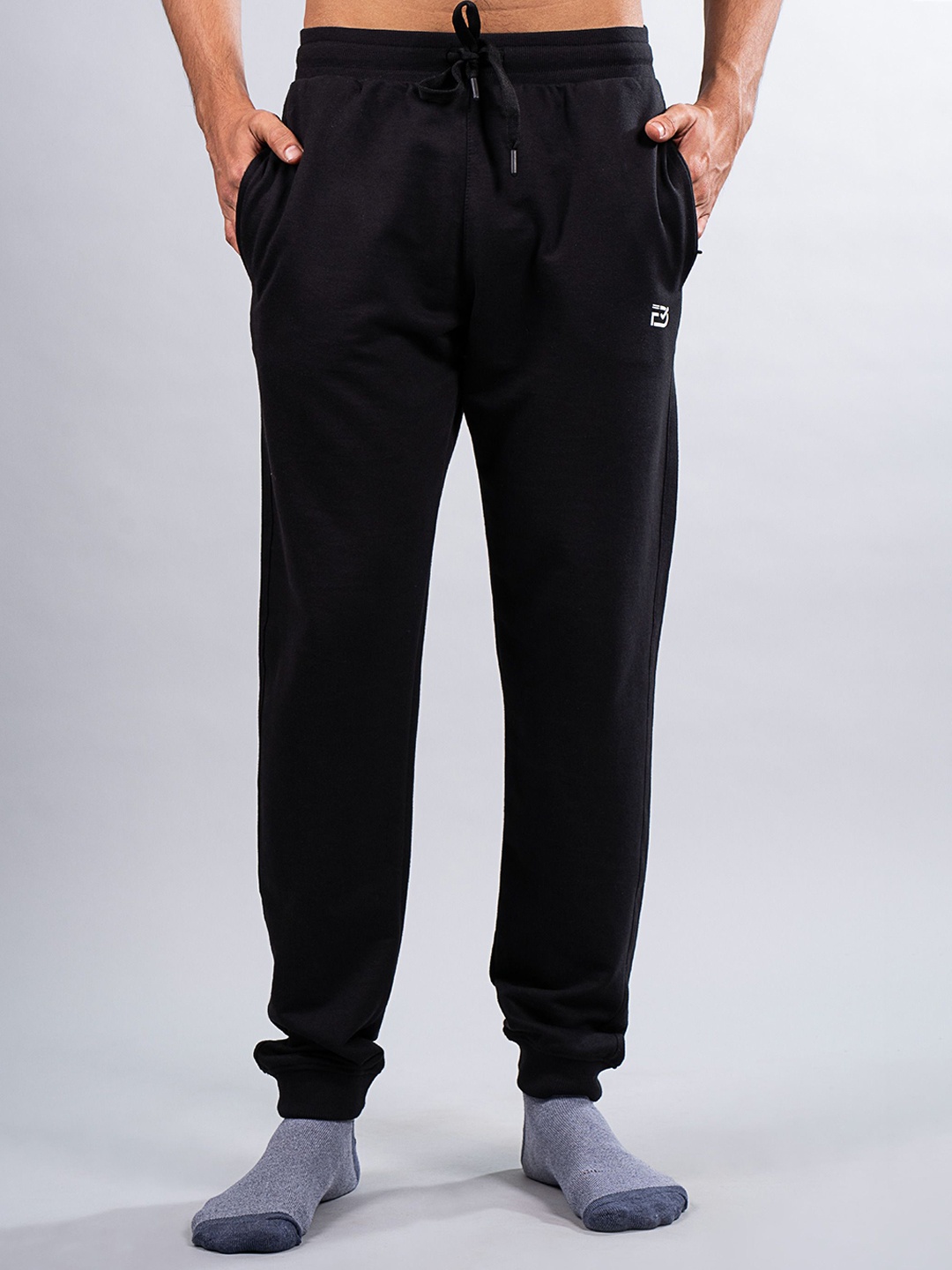 

FABdon Men Mid-Rise Joggers, Black