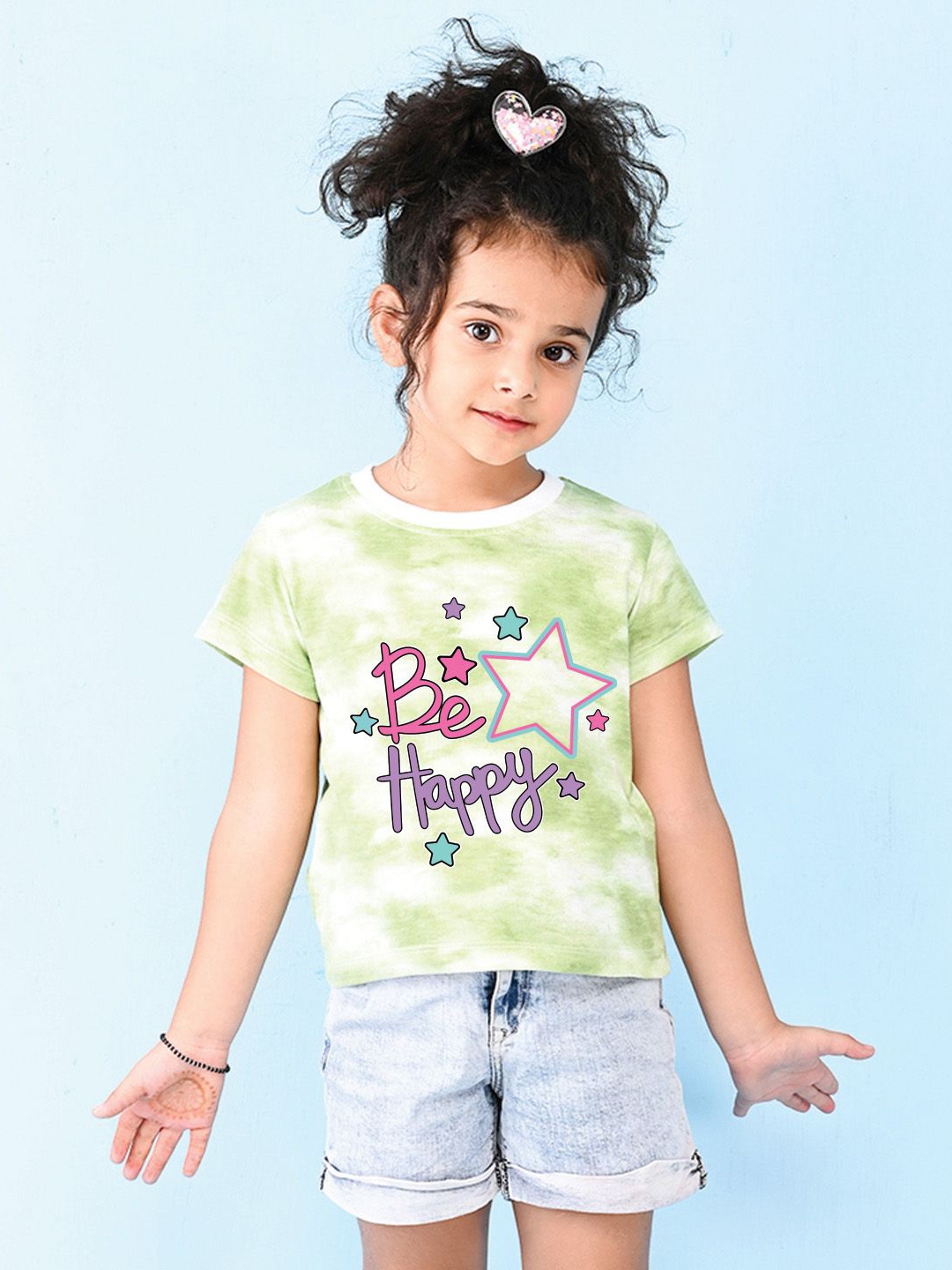 

NUSYL Girls Printed T-shirt, Green