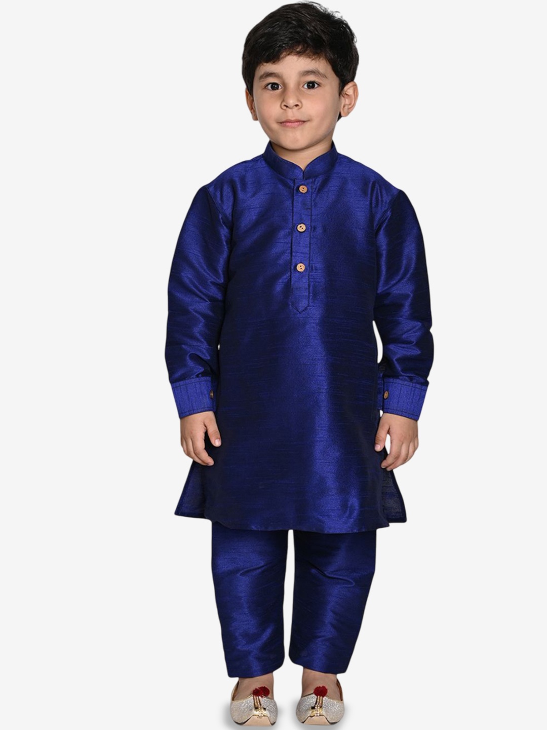 

Pehanaava Boys Regular Thread Work Kurta with Pyjamas, Blue