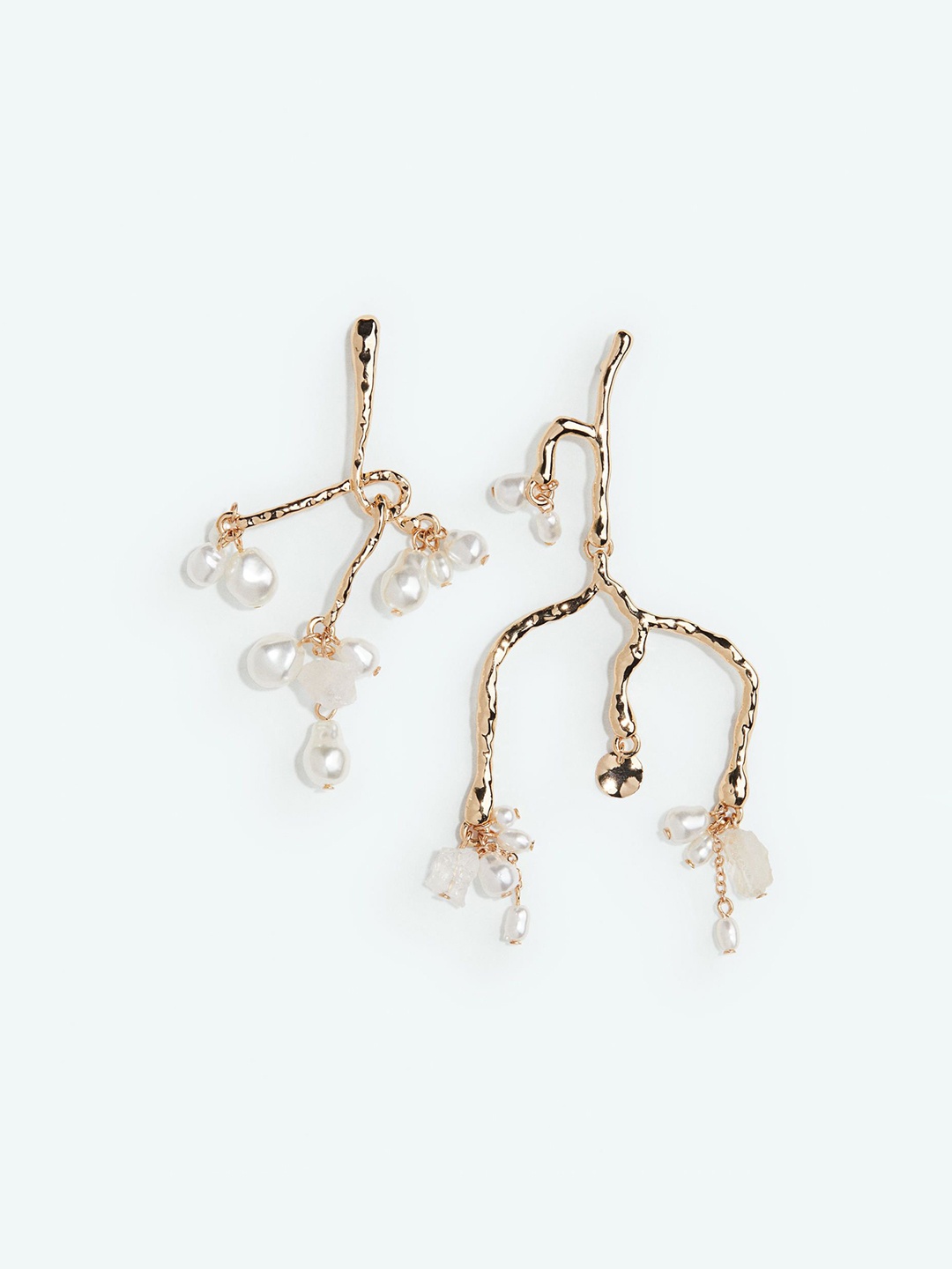 

H&M Mismatch Branch-Shaped Earrings, Gold