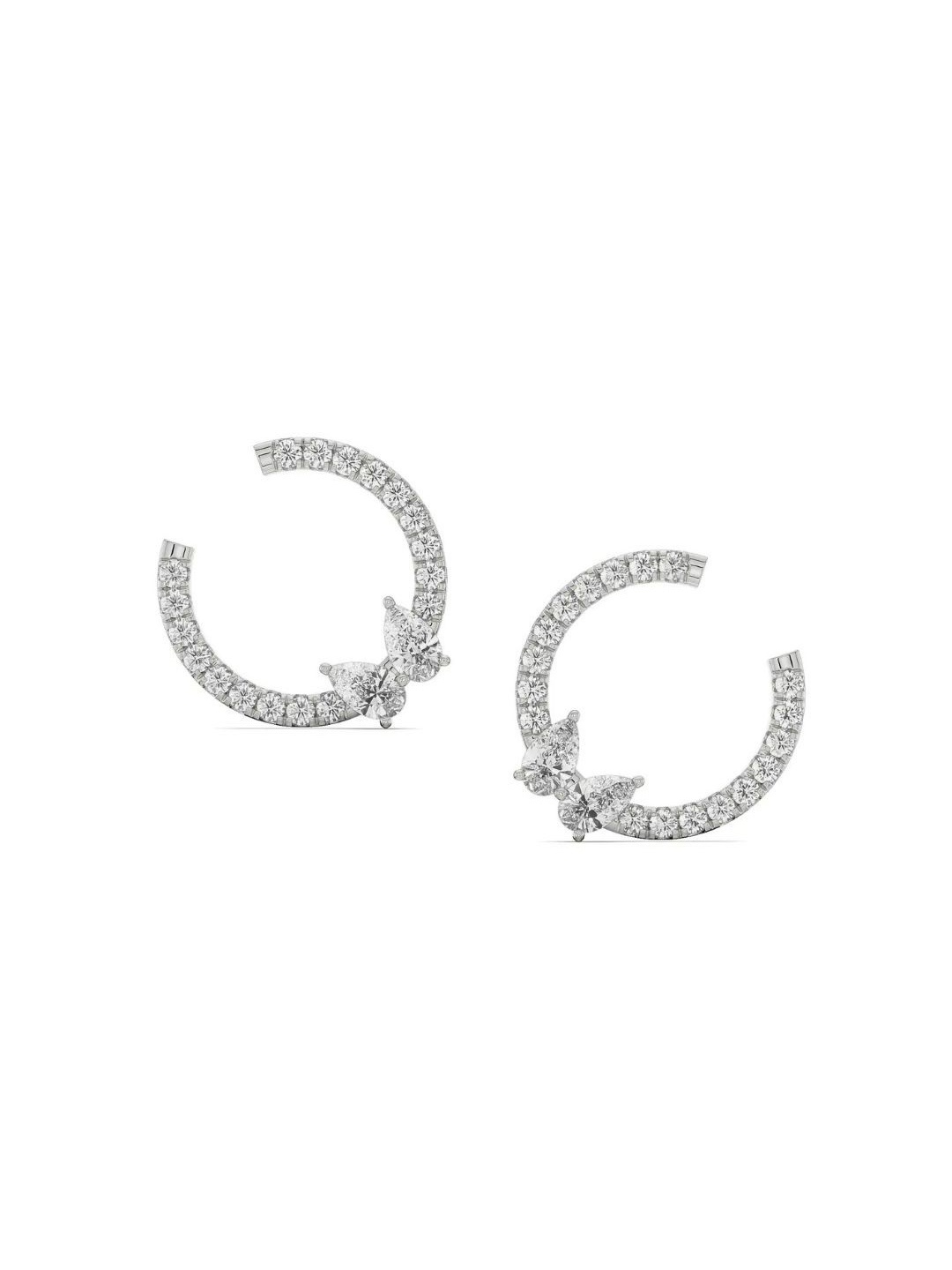 

Emori Pretty Pear Diamond Hoops, White