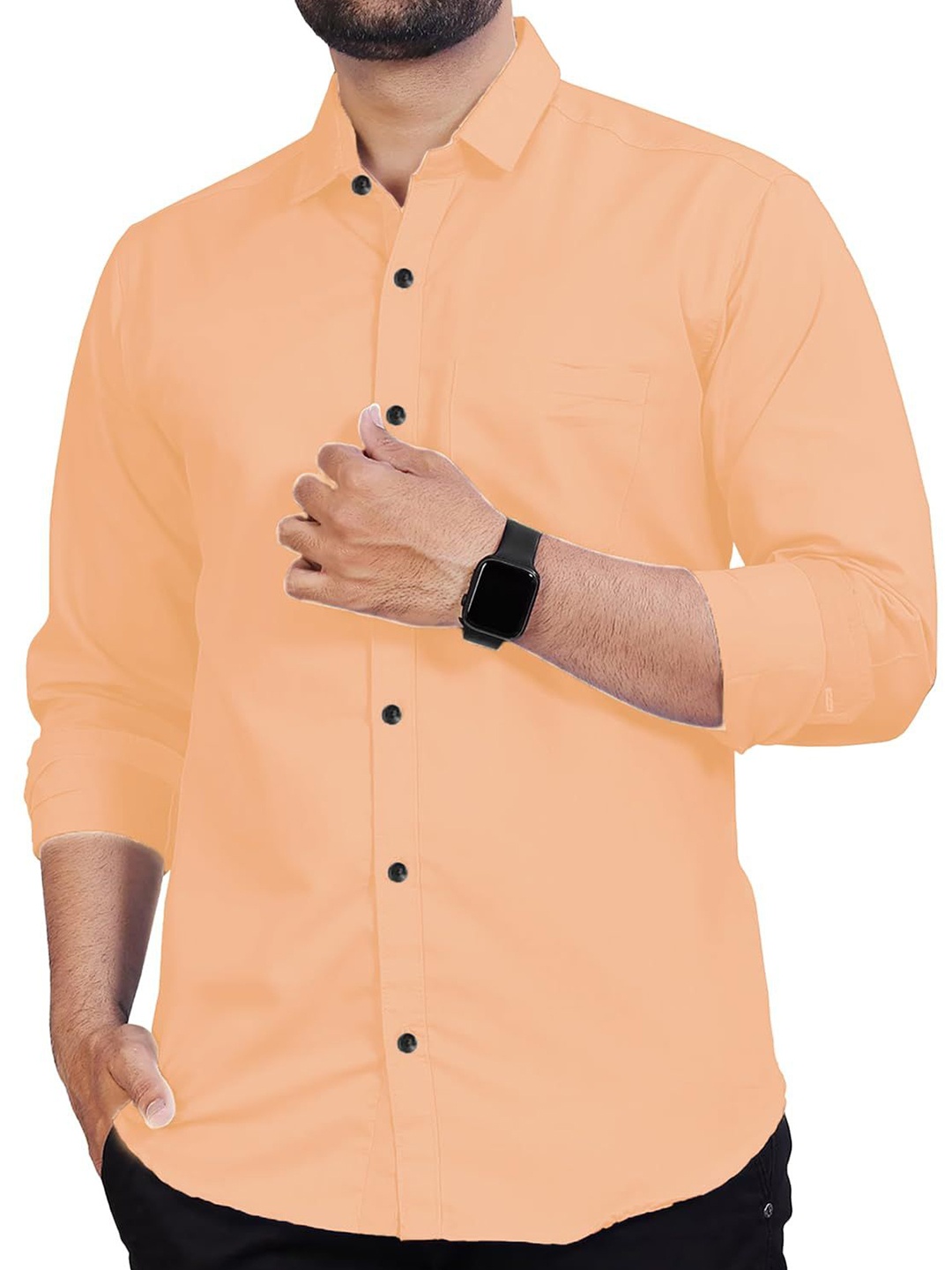 

Vida Loca Men Slim Fit Opaque Casual Shirt, Orange