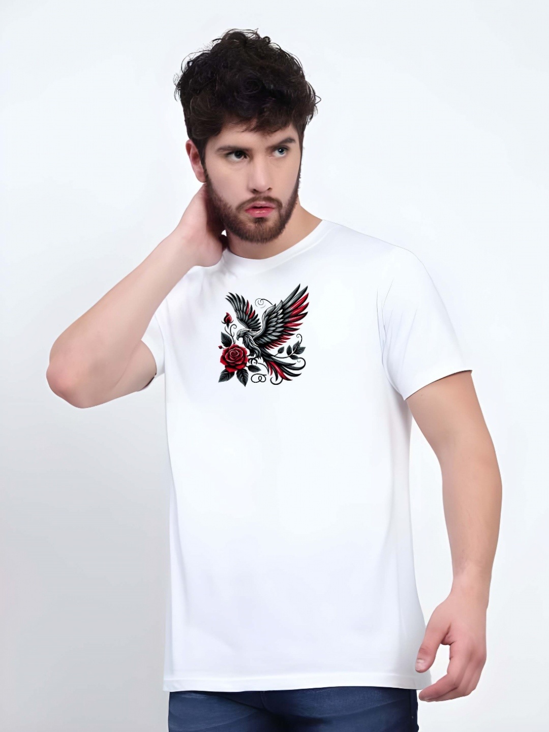 

THE BEETEL HOUSE Men Drop-Shoulder Sleeves T-shirt, White