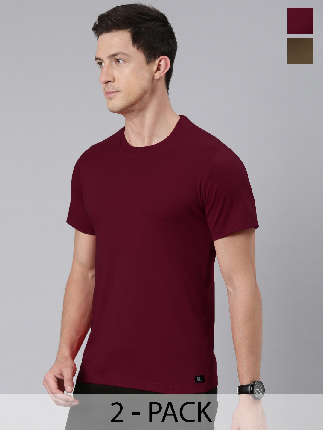 

Rupa Jon Men 2 Moisture Wicking Pockets T-shirt, Maroon