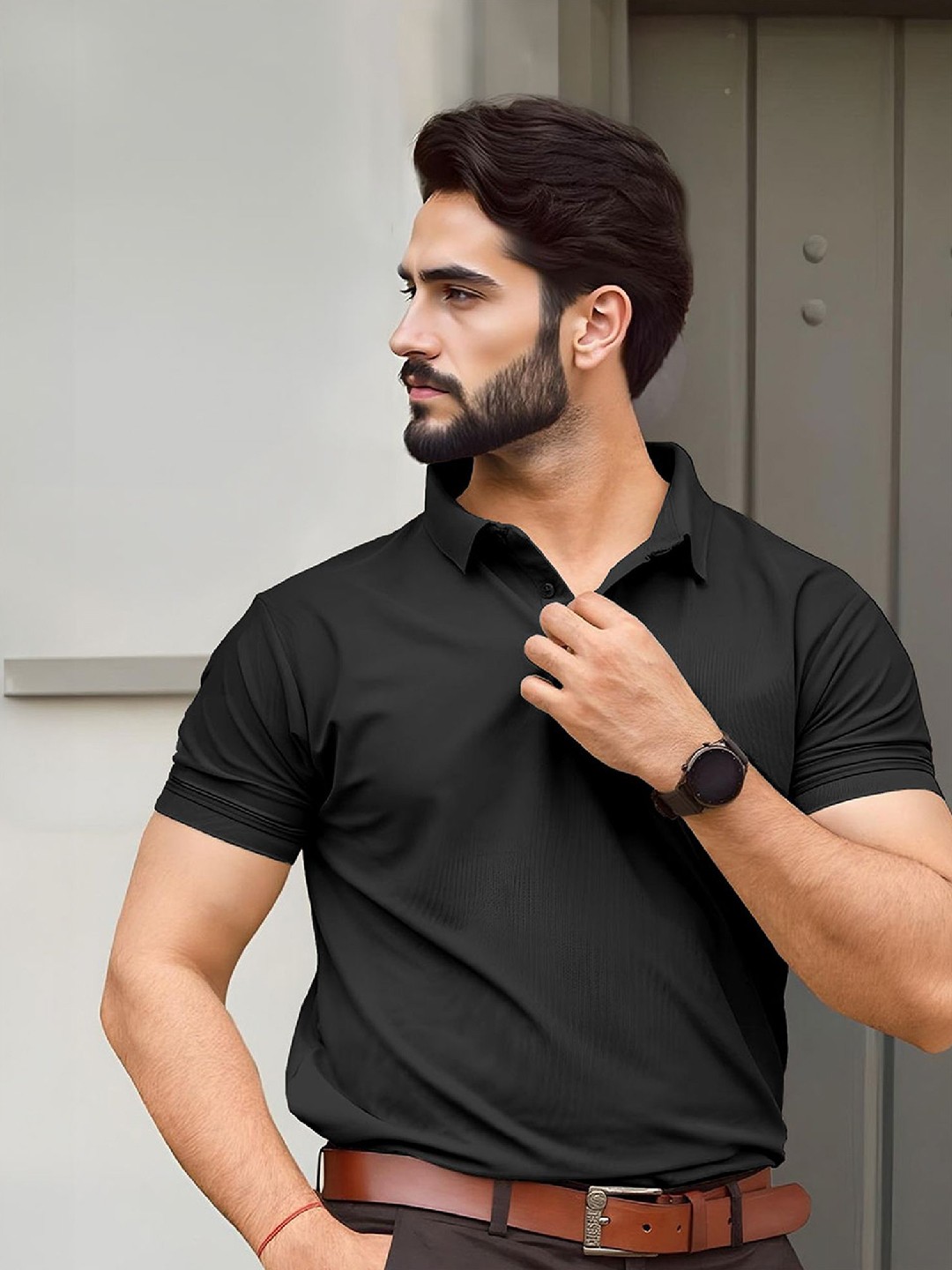 

FREECULTR Men Classic Black Polo T-Shirt