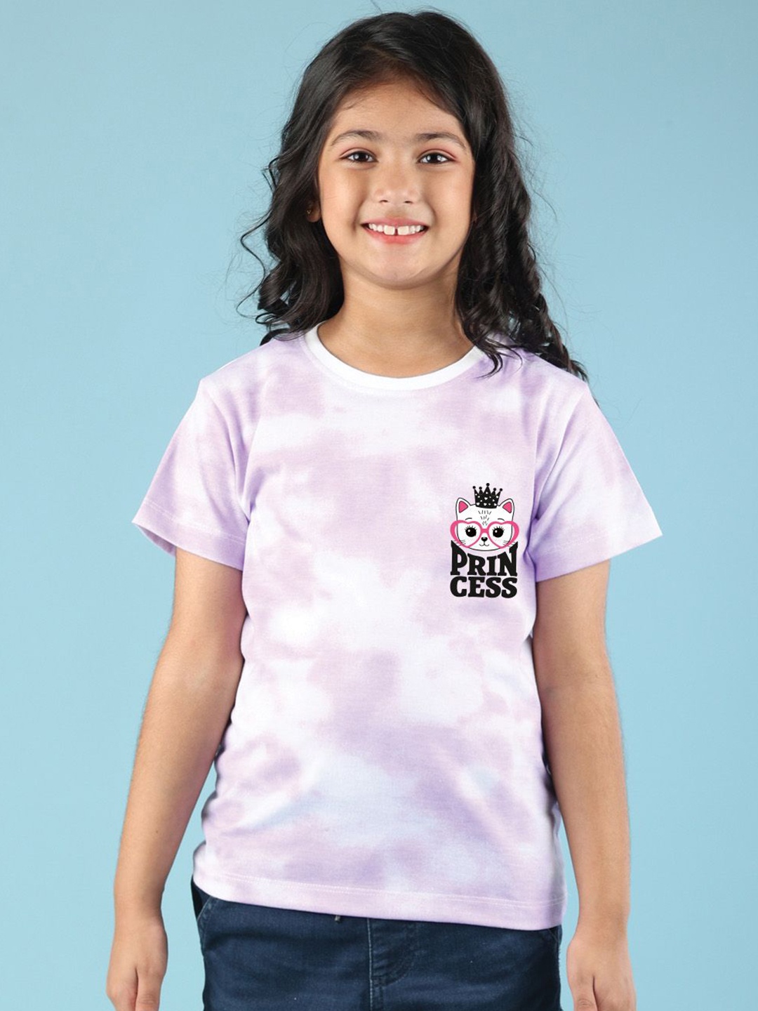 

NUSYL Girls Printed T-shirt, Purple