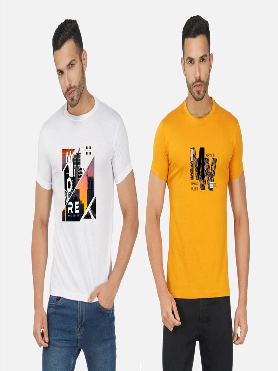 

GLOBAL NOMAD Men 2 Printed Bio Finish Pockets T-shirt, White