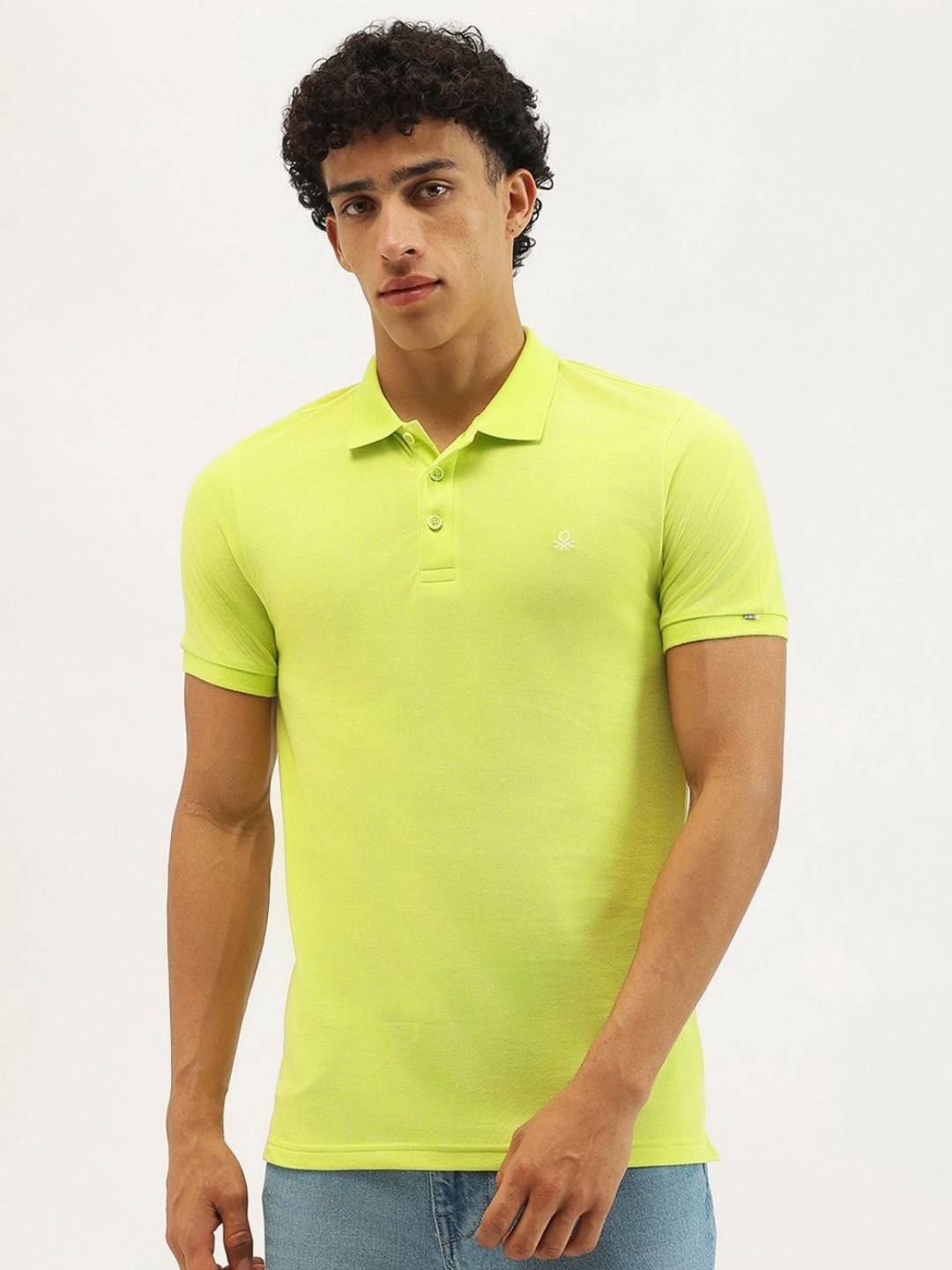 

United Colors of Benetton Men Polo Collar Pockets T-shirt, Green