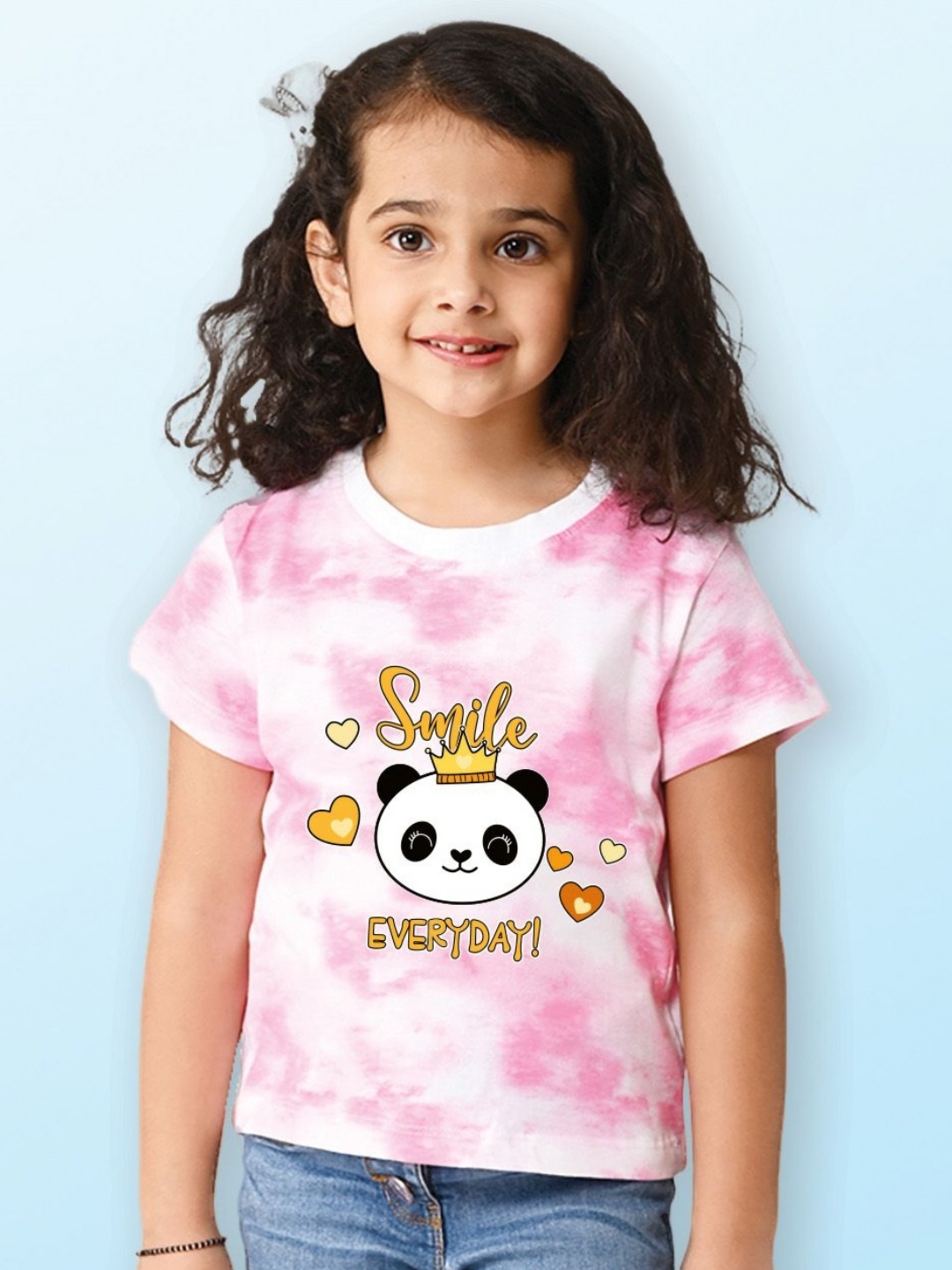 

NUSYL Girls Printed T-shirt, Pink