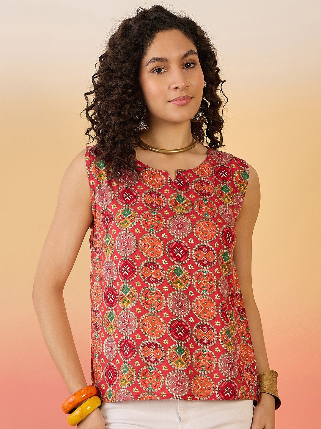 

InWeave Print Top, Red