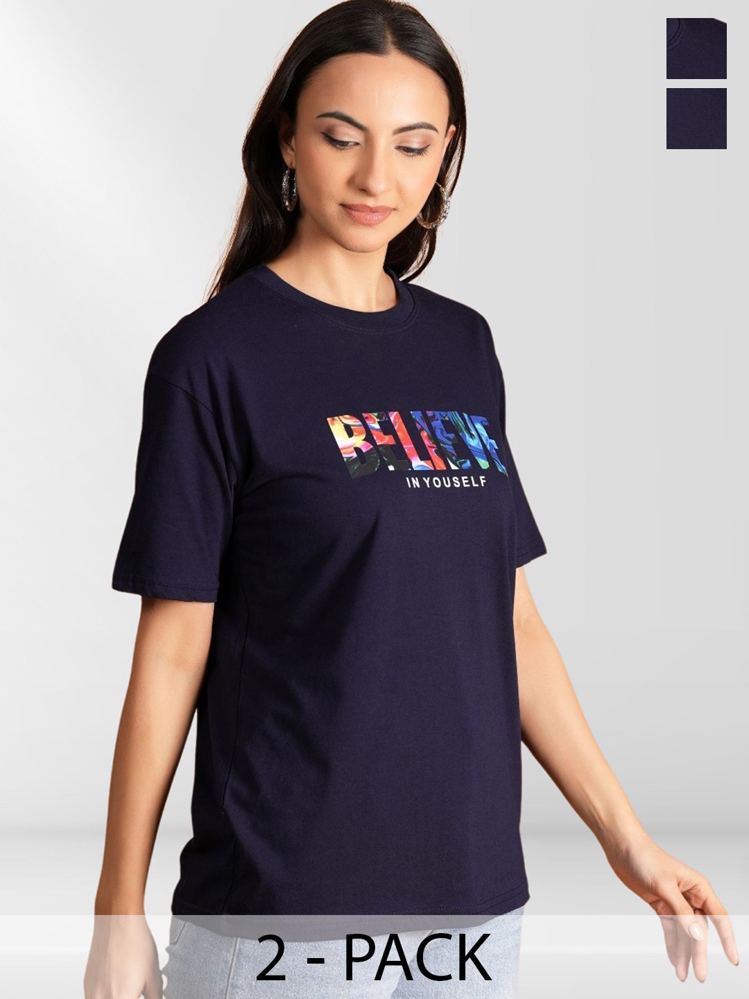 

Metronaut Women Typography 2 Printed Applique T-shirt, Multi