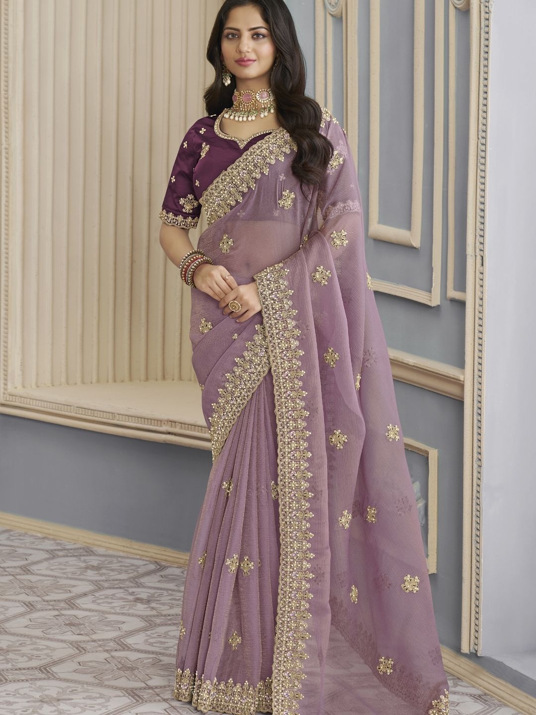 

Suha Art Silk Saree, Purple