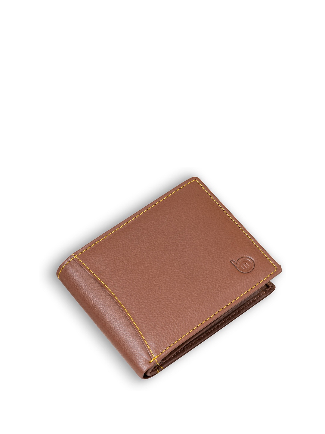 

BAGMAN Men Leather Two Fold Wallet, Tan