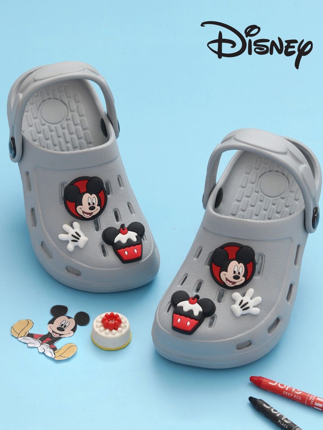 

Yellow Bee Boys Self Design Mickey Mouse Clogs, Grey