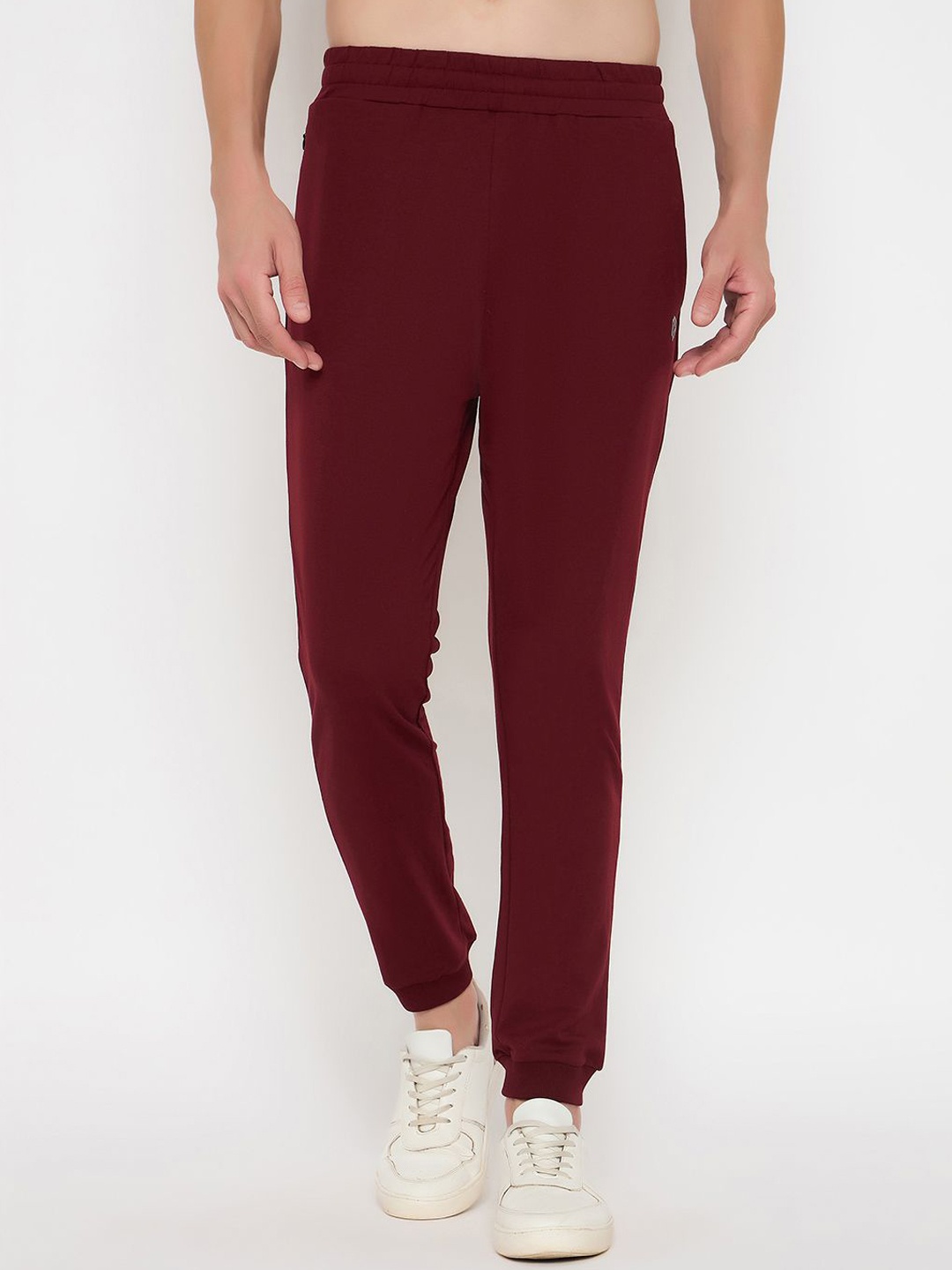 

John Players Men Cotton Mid-Rise Joggers, Maroon
