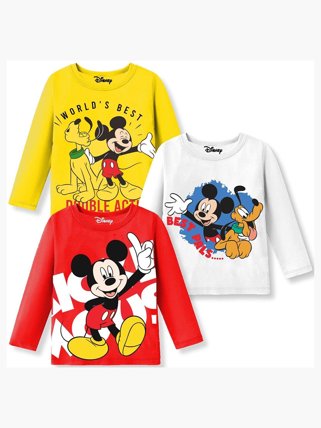 

Disney By Miss and Chief Boys 3 Mickey Mouse Printed T-shirt, Multi