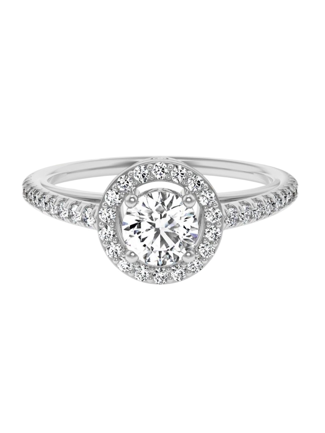 

Emori Halo Round Diamond Ring, White
