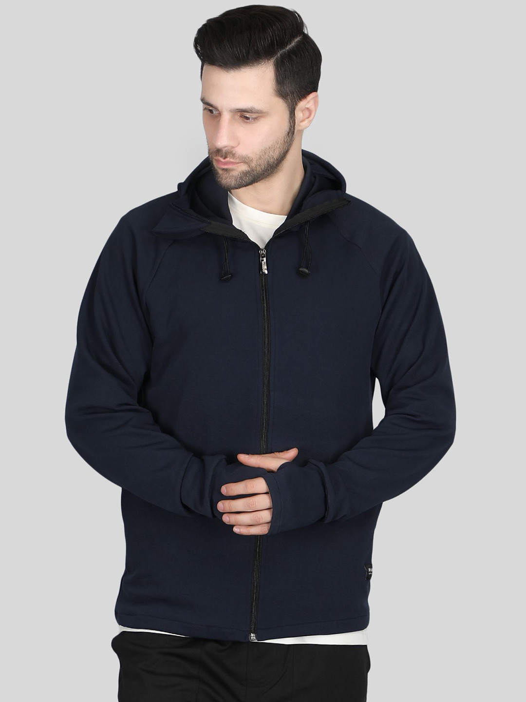

Raxedo Men Sun Protection Hooded Summer Biker Jacket, Navy blue