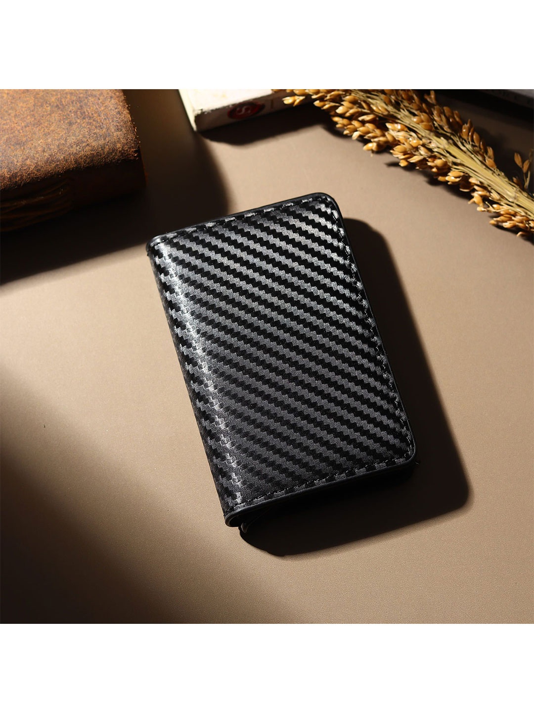 

JND Men Textured Leather Card Holder, Black