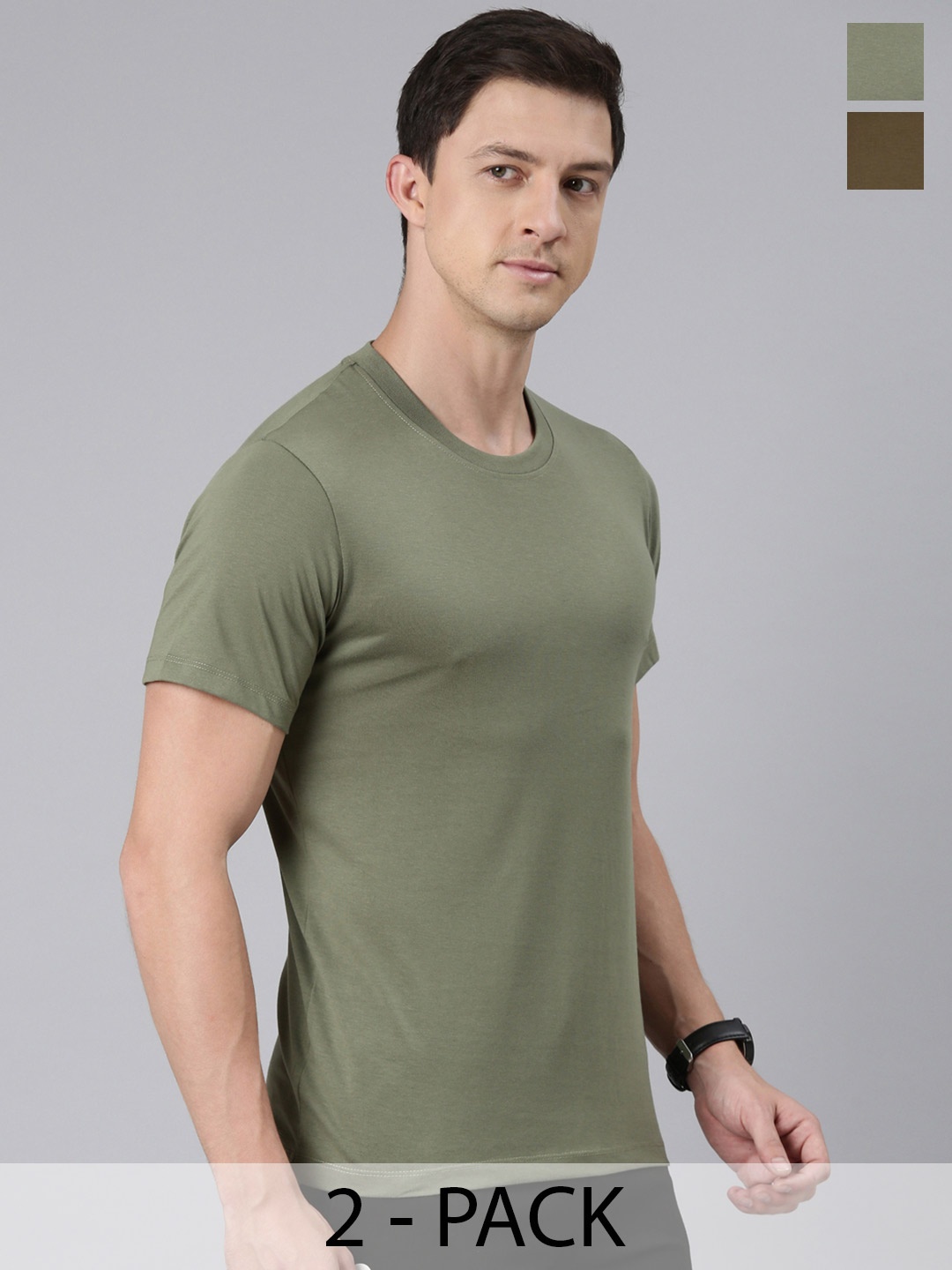 

Rupa Jon Men 2 Moisture Wicking Pockets T-shirt, Brown