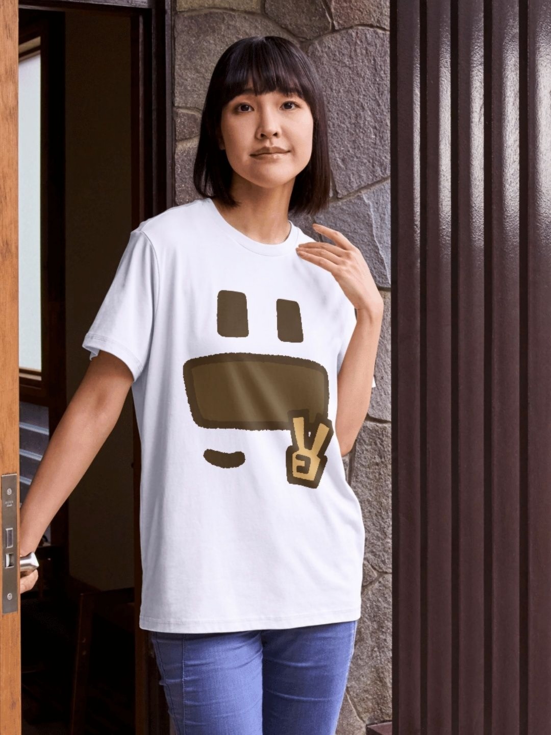 

StyleCast Women Striped Pure Cotton Pockets T-shirt, White