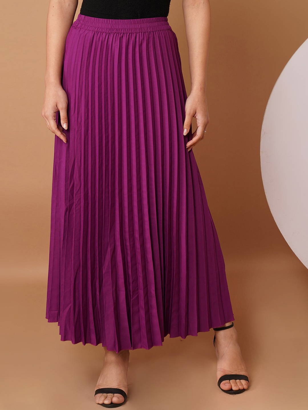 

Chemistry Pleated Flared Maxi Skirt, Purple
