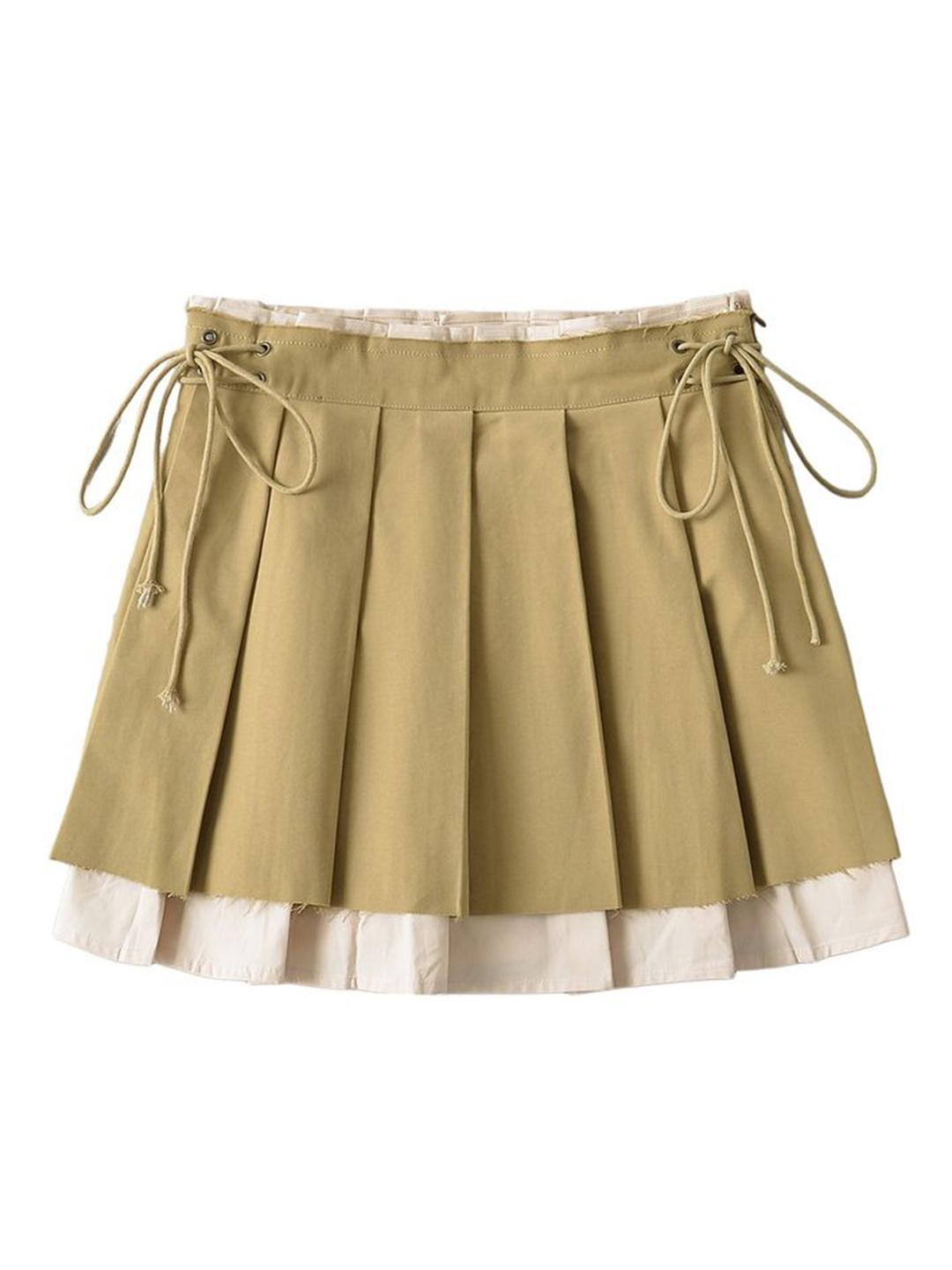 

LULU & SKY Layered Pleated A-Line Skirt, Khaki