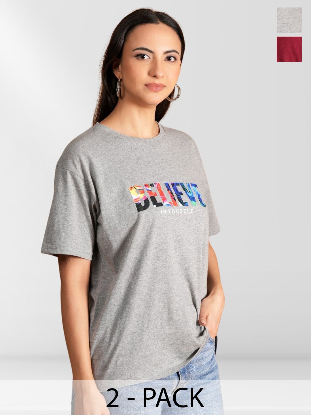 

Metronaut Women Typography 2 Printed Extended Sleeves Applique T-shirt, Multi