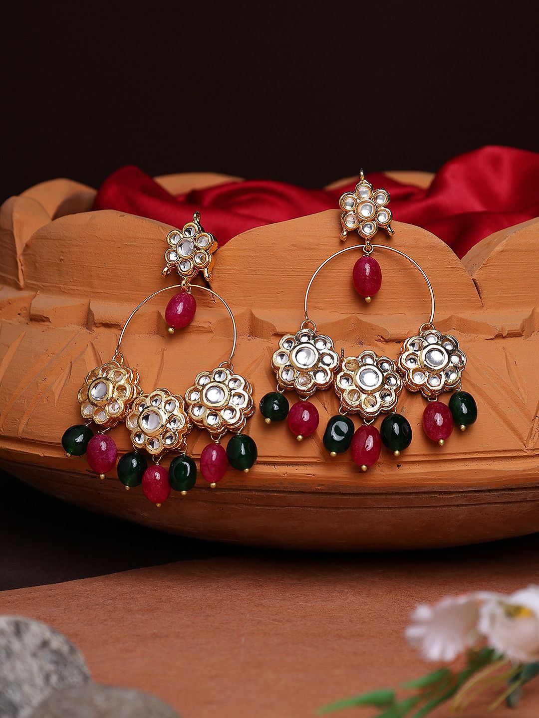 

AARSEE OFFICIAL Contemporary Chandbalis Earrings, Gold